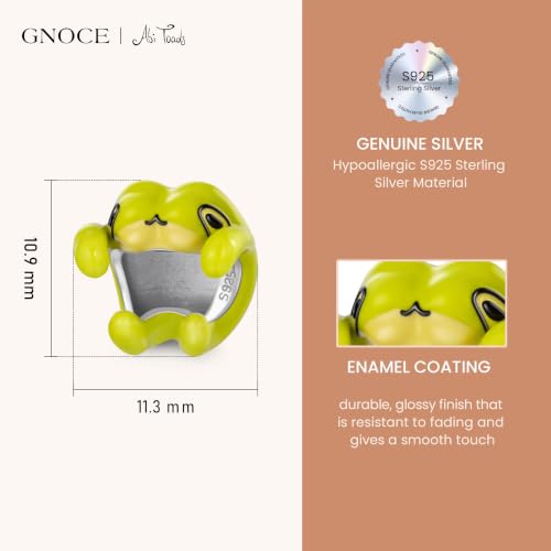 Image of GNOCE Cute Dancing Frog Charm,Abi Toads Hug Bead 925 Sterling Silver /Silver Plated Dangle Charms Fit Bracelets & Necklace, Hand-Finished Keepsake Jewelry Gift for Women Men BBF