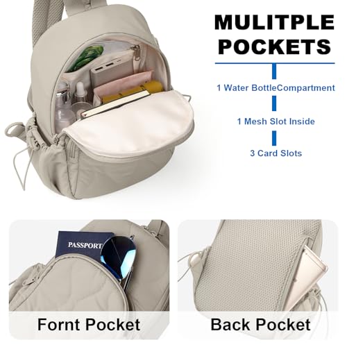 Sling Bag Crossbody Bags for Women Backpack Cute Bag Crossbody Purse Casual Traveling Hiking Daypack, Khaki, Small3