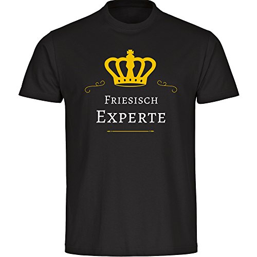 Cuello redondo manga corta de expertos de Frisia T-camiseta negro caballeros Gr, s hasta 5XL Negro negro Talla:xxxxx-large