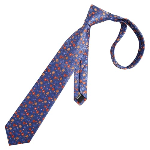 Image of Alizeal Mens 3.15inches Exquisite Floral Tie with Small Flower Printed Pocket Square