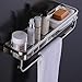 Produktbild AINIYF Badezimmer Regal Toilette mit Handtuchhalter und Schiene, Wandmontage mit Schrauben Handtuchhalter, Heavy Duty Edelstahl 304 Abstellflächen Brushed Nickel Finish (Size : 50cm)