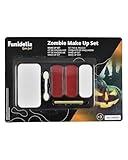 Funidelia Set Maquillaje de Zombie para Hombre y Mujer, Paleta de Maquillaje con Base Blanca, lápiz Negro y aplicador. Accesorios de Disfraces para Adultos para Fiestas, Carnaval y Halloween