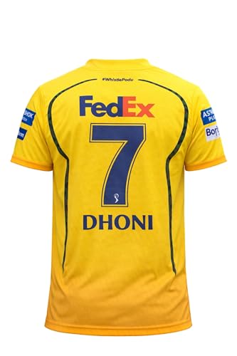 Image of CSK Jersey 2026 New Dhoni 7 Jersey for (Men,Kids,Boys)