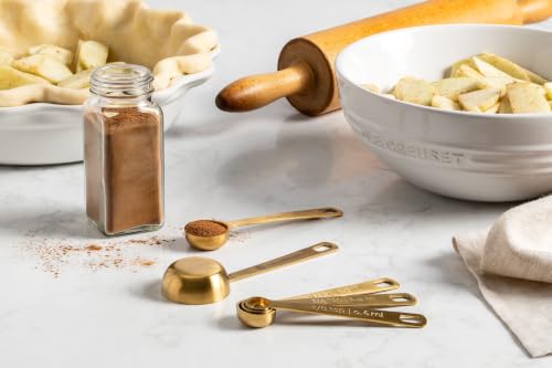 Image of Le Creuset Stainless Steel Measuring Spoons, Gold Finish, Set of 5