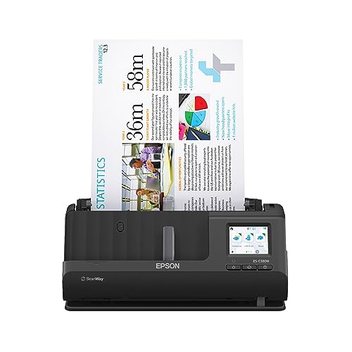 Epson Workforce ES-C380W Wireless Compact Desktop Document Scanner with 2-Sided Scanning and Auto Document Feeder (ADF) for PC and Mac (Renewed)