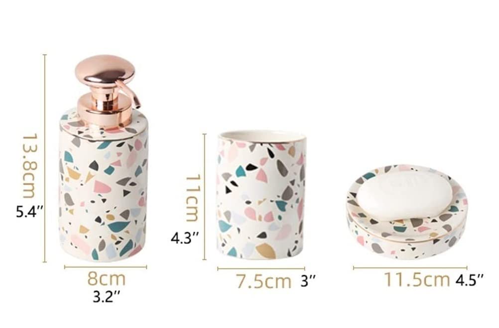 Badezimmer Set Modernes Badezimmer-Accessoires-Set, Kreatives Europäisches Waschbecher-Badezimmer-Accessoires-Set, Badezimmer-Seifenspender-Set Seifenspender Set Zubehör(B)