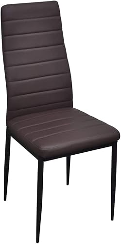 Miniatura 3 de RMPOOML Leisure Chair, Chair high Back, Kitchen Chairs, Modern Single Chair, Dining Chairs 4 pcs Brown Faux Leather Suitable for Outdoor and Indoor