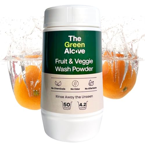 The Green Alcove Fruit and Vegetable Wash Powder - Produce Cleaner - Removes Dirt & Residue - 4.2 oz