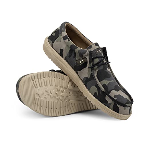 HEYDUDE Men's Wally Funk | Men’s Shoes | Men's Lace Up Loafers | Comfortable & Light-Weight