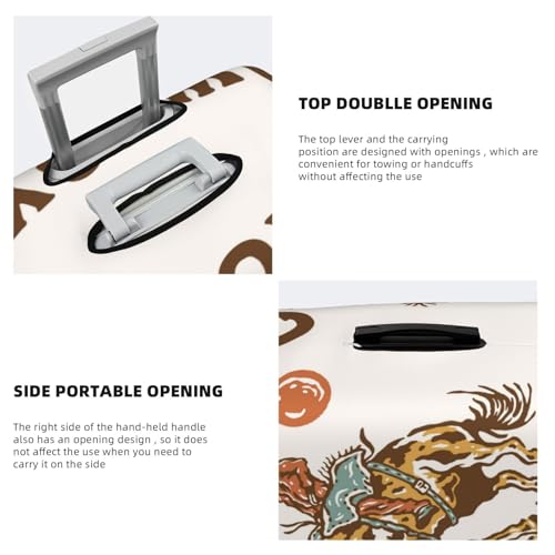 Cowboy Up Vintage Wild West For Travel Luggage Cover Suitcase Protector Fits 18-32 Inch Travel Luggage Protector Elastic Luggage Anti-Scratch Suitcase Cover3