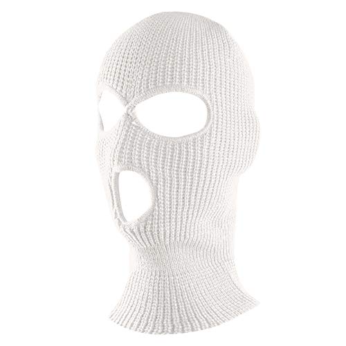 Knit Sew Acrylic Outdoor Full Face Cover Thermal Ski Mask By Super Z Outlet, White, One Size Fits Most #TOP1