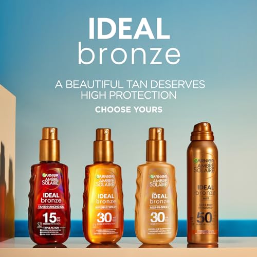 Garnier Ambre Solaire Ideal Bronze Protective Oil Sun Cream Spray SPF30, High Sun Protection Factor 30, Shea Butter, Water Resistant & Non Greasy Sunscreen, UVA & UVB Protection, 150ml - Image 8