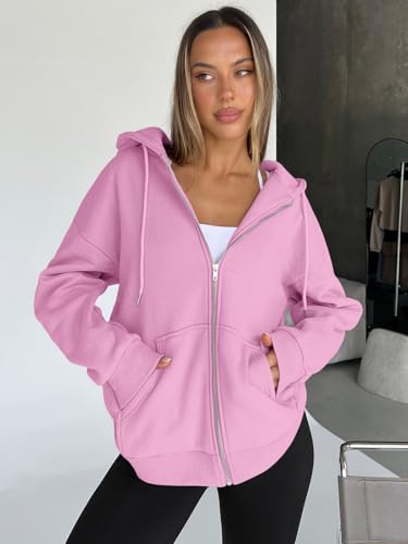 Image of Trendy Queen Womens Oversized Zip Up Hoodies Y2K Fall Sweatshirts 2026