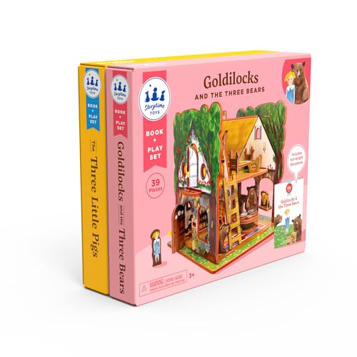 Storytime Toys Fairytale Adventure | 3D Puzzle - Book and Toy Set - 3 in 1 - Book, Build, and Play | Preschool Ages 3 and Up - Great for Gifts (Goldilocks & 3 Little Pig)
