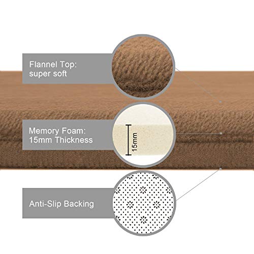 Aoacreations Memory Foam Bath Rug, Bathroom Mat Set Of 3, Soft, Plush, Absorbent, Low Pile, Includes 1 Large 20" X 32", 1 Contour 20" X 20", 1 Small 16" X 24" (Light Brown) #TOP2