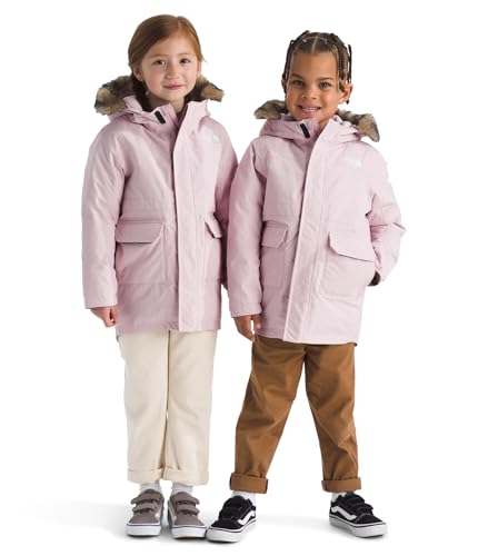 The North Face Kids' Arctic Parka | Waterproof Winter Jacket with Waterfowl Down Insulation, Attached 3 Piece Hood, Pale Blossom, 5