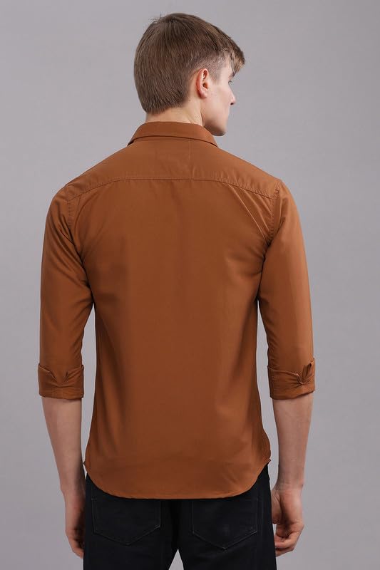 Image of Men's Cotton Blend Slim Fit Shirt | Full Sleeve Casual wear for Men | Comfortable Office Wear Shirt for All Seasons