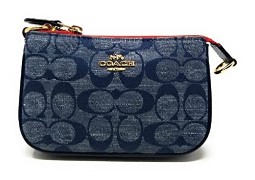 image for Coach Women's Nolita 15 Wristlet Pouch Bag, Signature Chambray - Denim