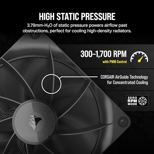 CORSAIR iCUE Link RX140 140mm PWM Fan - Magnetic Dome Bearing - Single Fan - Black by Corsair - Image 4