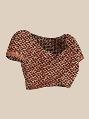 Image of Panzora Women's Banarasi Silk Saree With Unstitched Blouse Piece