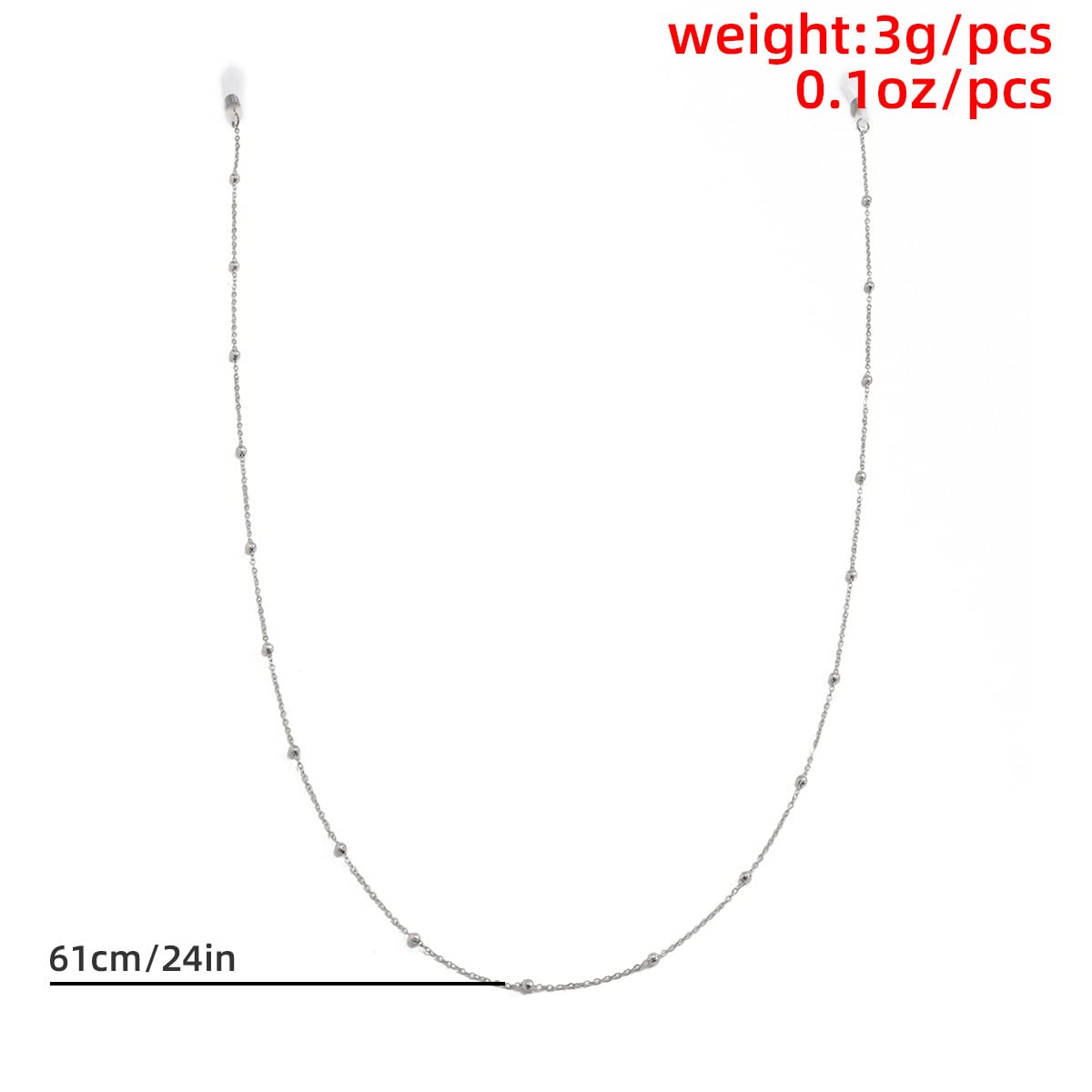 Chaîne Lunettes Perles Bramian - Accessoire Lunettes Soleil Femme Fille Argent