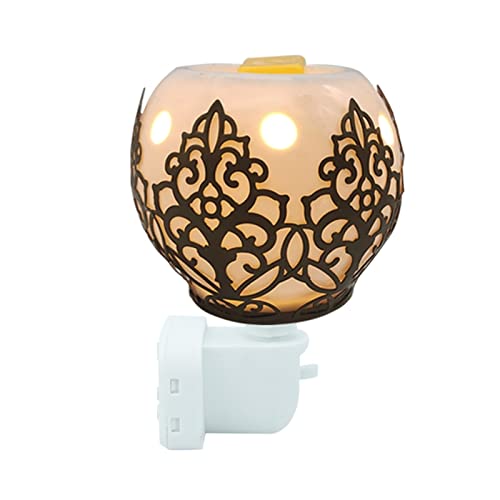 Lámpara Calentadora Velas, Calentador de cera enchufable, quemador de aceite eléctrico de cerámica, quemador de cera enchufable, vela de fragancia, lámpara de luz nocturna con bombilla de repuesto for