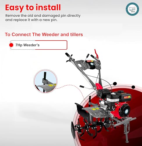 Image of DVI Heavy Duty Safety Pin Combo - Strong Metal Attachment Pin with Lock Clip for 7HP Weeder.