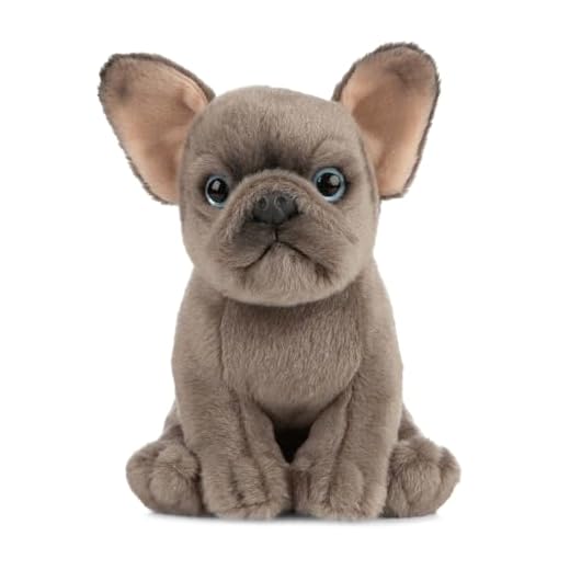 Living Nature Cachorro de Bulldog Francés, Peluche de Perro Suave y Realista, Felpa Ecológica Naturli, 16cm