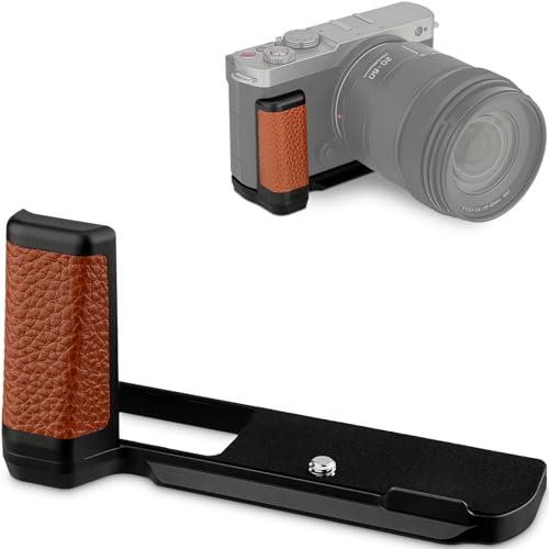 Poignée Haoge HG-S9-C pour Panasonic Lumix S9 en aluminium et cuir marron