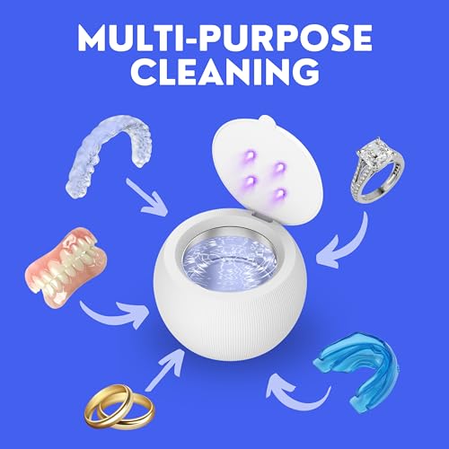 Image of Ultrasonic Retainer Cleaner, UV Cleaner for Invisalign, Night Guard, Mouth Guard, Jewelry - Retainer Cleaning Machine