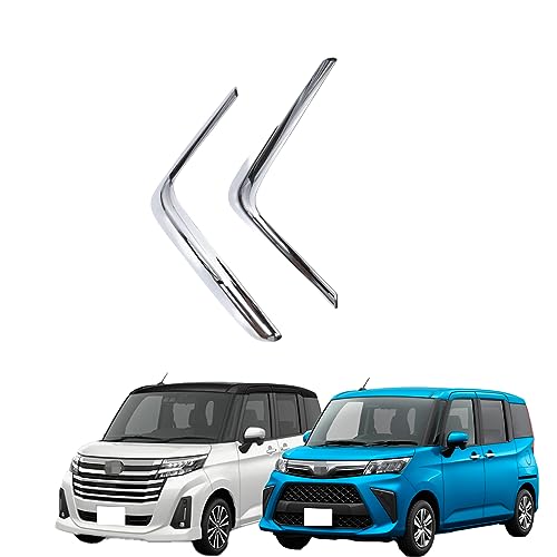 【Motors shop】トヨタ ルーミー M900A/M910A 2021年 フロントフォグカバー ガーニッシュ ABS樹脂製 メッキ仕上げ 鏡面 アクセサリー カスタム パーツ ドレスアップ 外装 2ピース