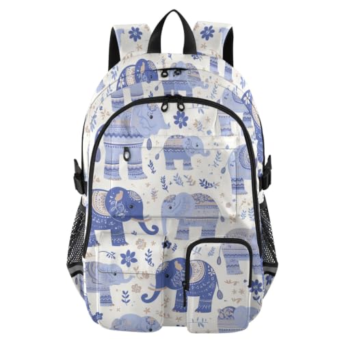 Mochila escolar para adolescentes con compartimento laptop y diseño azul