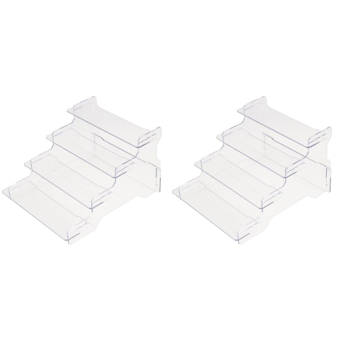 Yardwe Four-Tier Display Riser Stand Clear Plastic Organizer with Detachable Ladder Shelf for Model Display Jewelry Storage Small Home Decor and