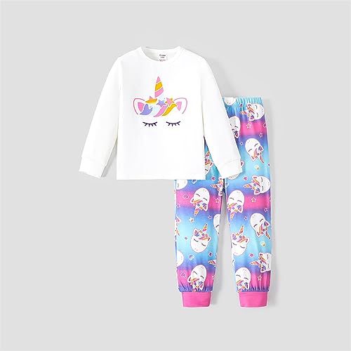 PATPAT Toddler Kids Girls Pajama Sets Unicorn PJs 2 Piece Long Sleeve Sleepwear 3-12 Years2