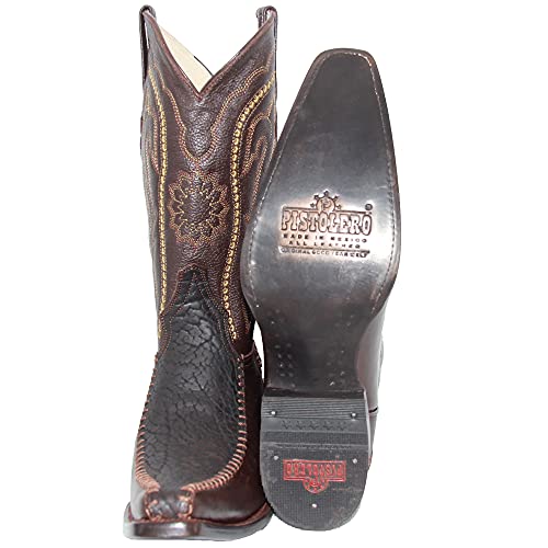 Western Shops Men’s Genuine Leather Luxury Western Bull Neck Print Cowboy Boot4