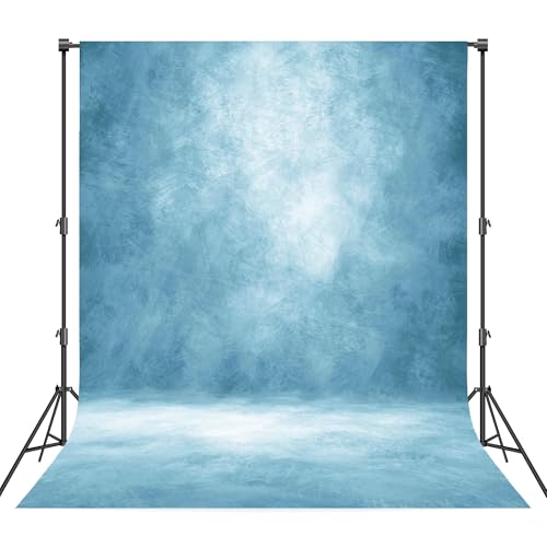 Haboke Abstract Professional Photography Backdrop for Portrait Photo Props Booth Background Photoshoot Studio with Ployester Fabric Roller Pocket on Top(8x12ft, Light Blue)