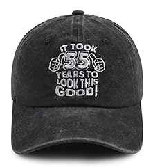 55th Birthday Embroidered Black