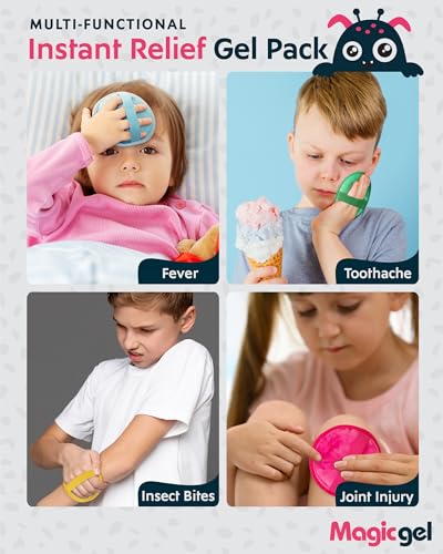Image of Magic Gel Kids Ice Packs for Boo Boos - Pack of 4 - Reusable Soft Ice Packs for Kids - Small Squishy Gel Pack for Baby or Toddler - Fun Cute Monster Design