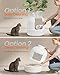 Feandrea Plant Cat Litter Box Enclosure with Artificial Plant, Enclosed Hidden Litter Box Furniture with Door, Carbon Filter, Odor Control, Pebbles, Scoop, Brush, Cloud White UPPT006W101