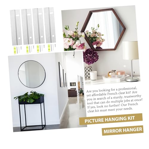 Image of 3sets Type French Cleat Mirror Brackets for Easy Picture Hanging Sturdy Interlocking Hardware Kit for Home Decor to Practical Wall for Mirrors and Frames