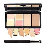 6 Colors Correcting Concealer Palette, Makeup Cream Contour Palette with Brush, Contouring Foundatio