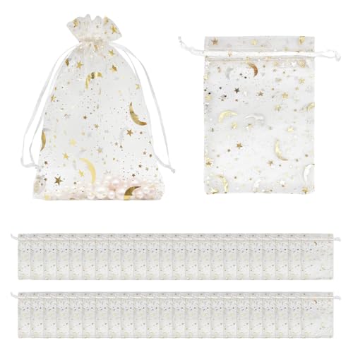 COYUN 50 Pièces Sachet Organza 7x9cm, Sac Cadeau,Sachet Dragees, Pochette Bijoux, Sac de Mariage, Sac de Lavande, Faveur de Mariage, Fête de Festival, Marriage Sacs à Cordon