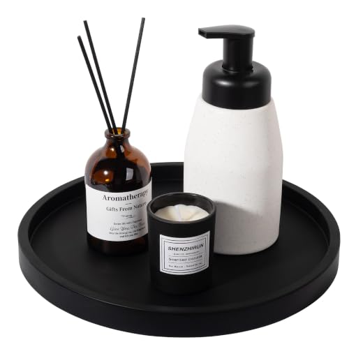 Silicone Bathroom Tray Coffee Table Decor Perfume Organizer, 10" Black