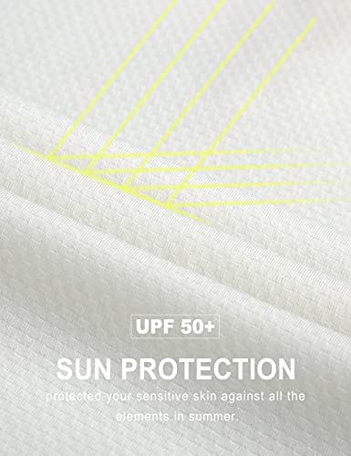 Libin Women's Long Sleeve Golf Shirts Half-Zip Workout Shirt Quick Dry Upf 50+ Sun Protection Spf Uv Athletic Hiking Tennis Tops, White M #TOP3