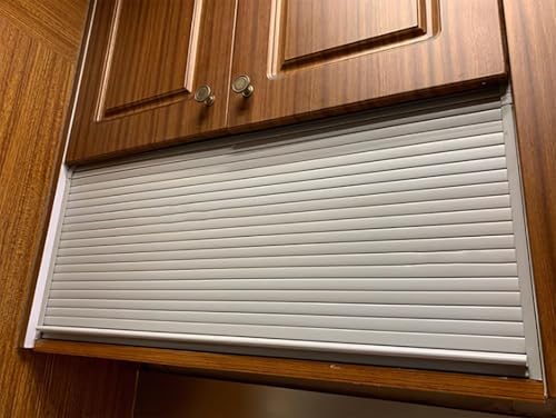 Porta a Soffietto da Interno Kit di Ricambio per Ante Tambour Mobile, Pensile Avvolgibile Flessibile con Binario e Maniglia, Pannello Scorrevole in Plastica per Guardaroba(45x55cm/18x22in)