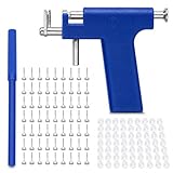 Stainless Steel Body Piercing Tool Kit Professional Ear Nose Navel Piercing Machine with 98 Pcs Ears Studs Tools Earring Stoppers