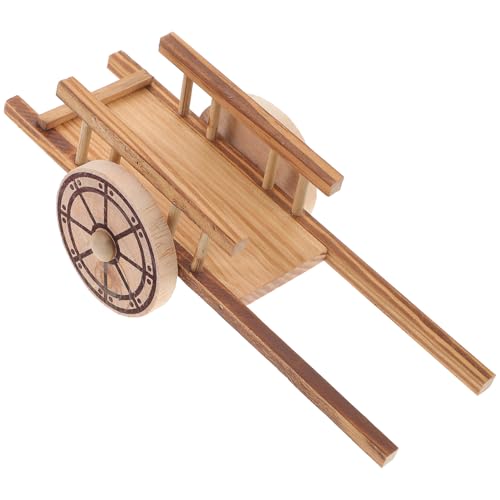 Gogogmee Modelo Miniatura de Carro de Granja de Madera Carrito de Jardín Pequeño con Ruedas Decoración Creativa para Hogar y Fotografía Regalo para Coleccionistas y Amantes de Modelos