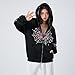 lisenraIn Unisex Men Women Halloween Hoodie Graphic Zip Up Sweatshirt Y2K Oversized Long Sleeve Rhinestone Skeleton Jacket (Black-Spider Print, L)