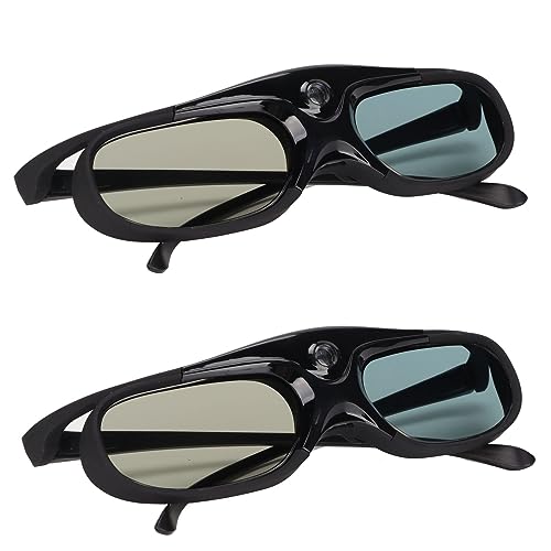DLP Link 3D Glasses, Widely Compatible 144Hz 3D Active Shutter Glasses with USB Charging Cable for 3D Movies