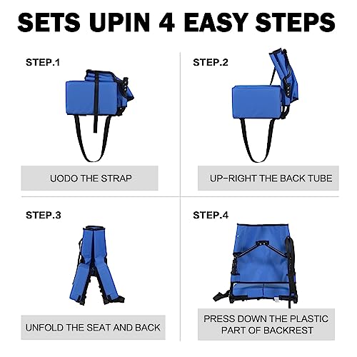 Hmnitaty Stadium Seats For Bleachers With Back Support, The Most Compact Bleacher Seats With Backs And Cushion Wide, Extra Comfortable Portable Stadium Chairs With Highest Backs Shoulder Strap #TOP6